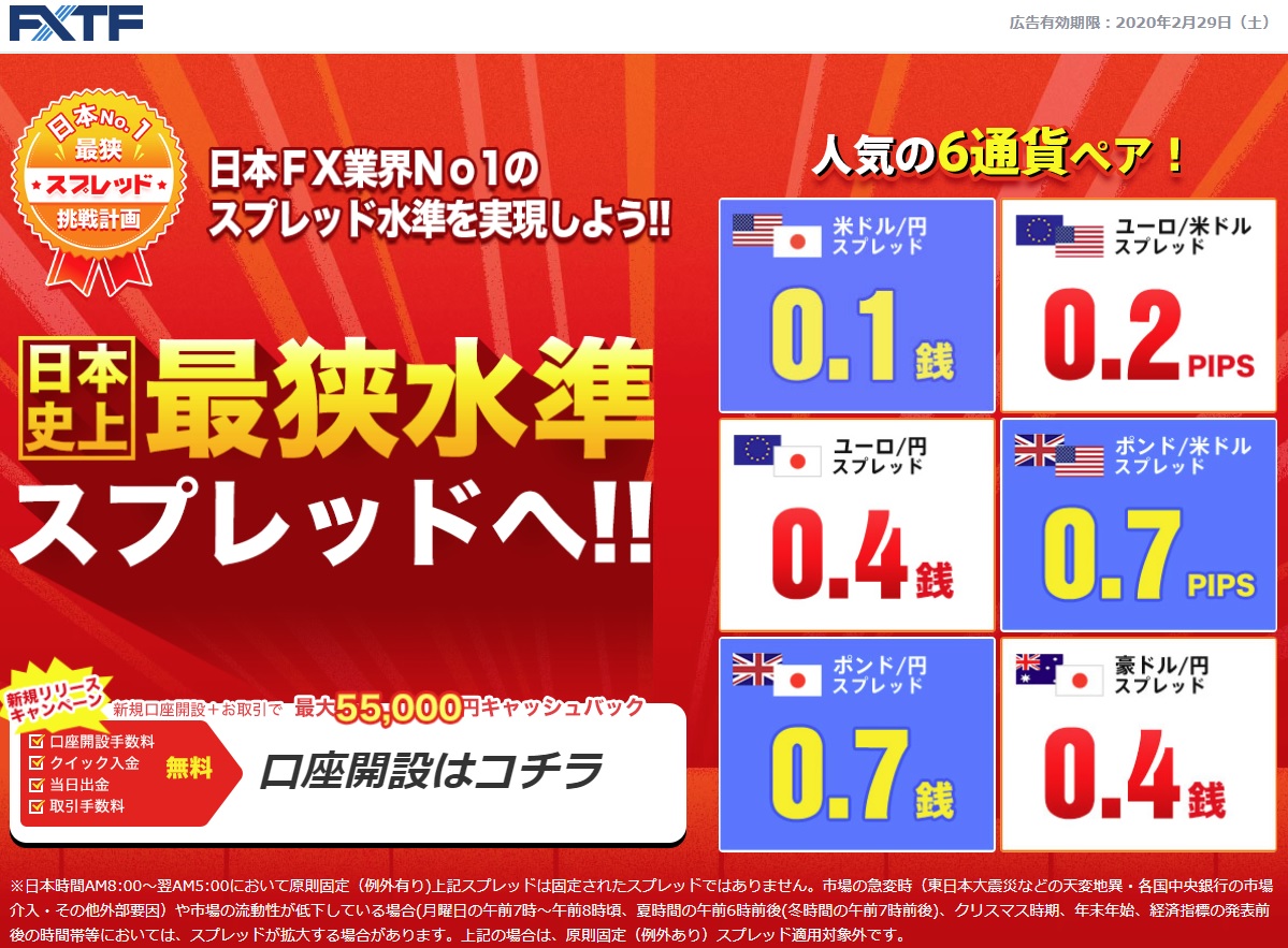 最新！FXスプレッド競争比較No1は？