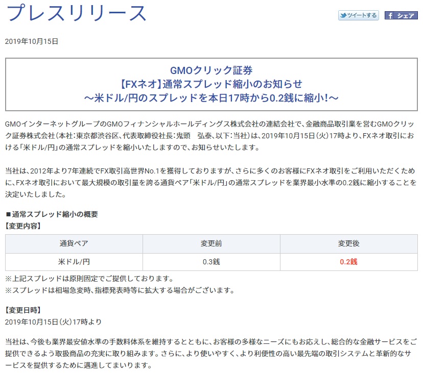 国内ＦＸ業者のドル円最狭スプレッドが0.2銭に！
