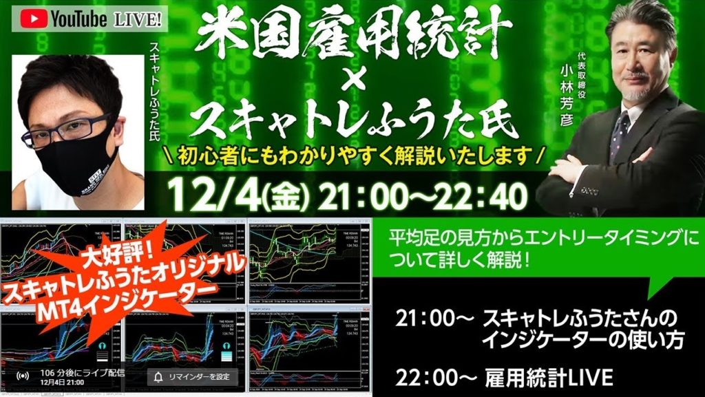 2020年12月4日(金)21:00~22:40雇用統計Live!